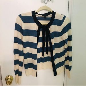 J crew cardigan blue white stripe
